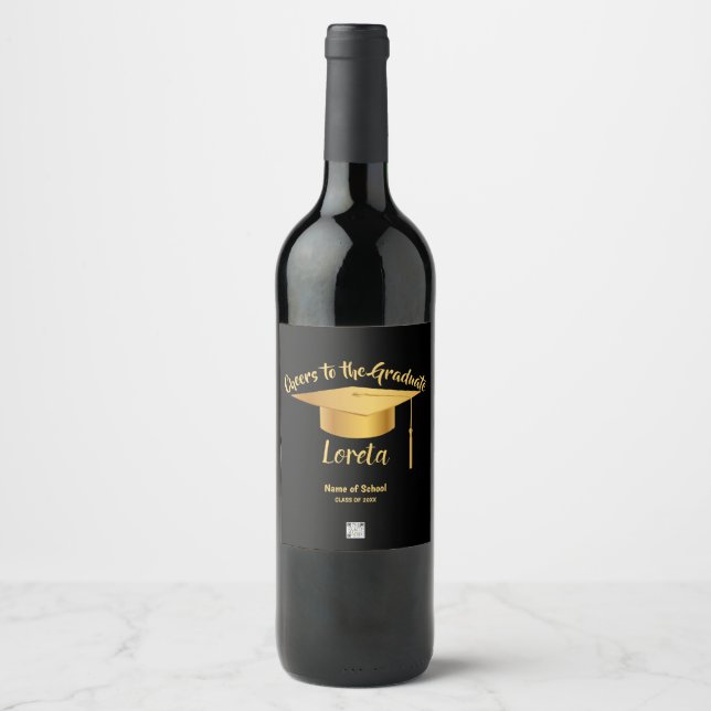 Cerveja Rótulo da garrafa de vinho festa de formatura (Frente)