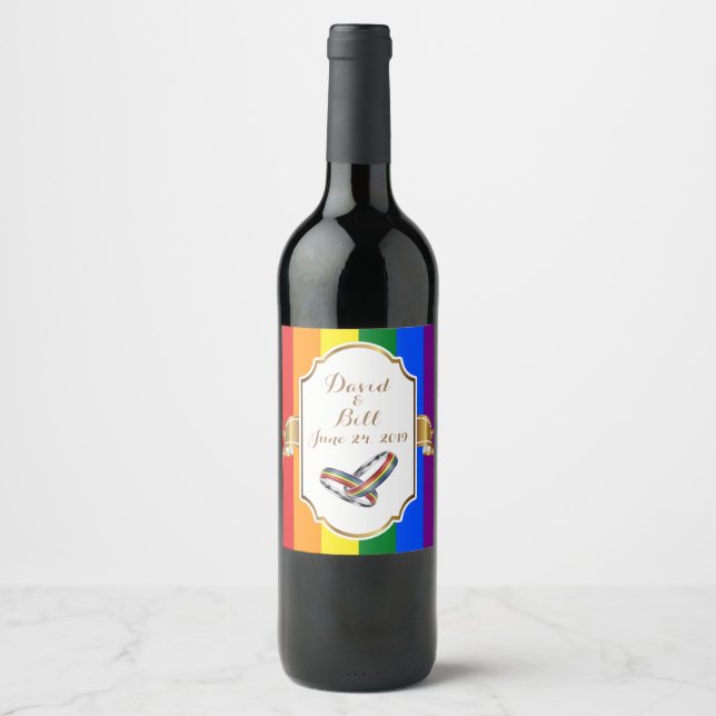 Cerveja Rótulo da Garrafa Gay de Casamento de Vinho Person (Frente)