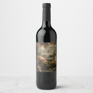 Cerveja Rótulo de Garrafa de Casamento com Floral em Aquar