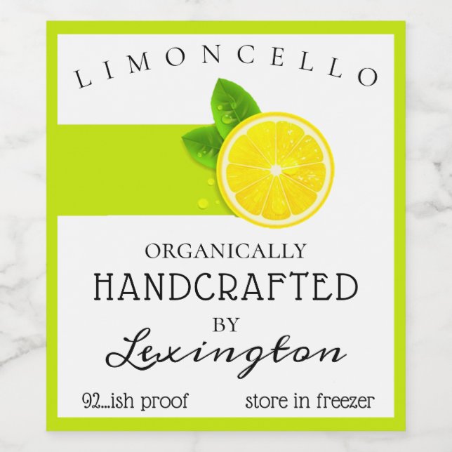 Cerveja Rótulo de Garrafa de Limoncello, Moderno e Biológi (Rótulo Único)
