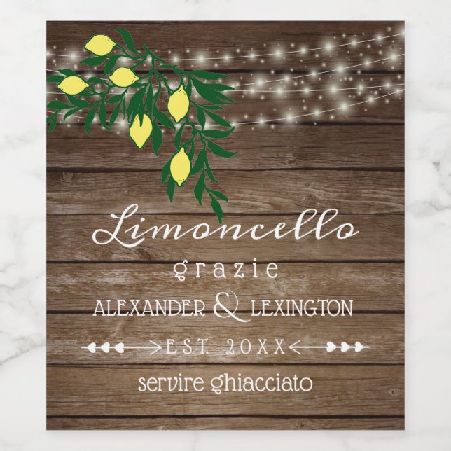 Cerveja Rótulo de Garrafa de Limoncello para Casamento Rus (Rótulo Único)