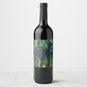 Cerveja Rótulo de Garrafa de Vinho Abstrato Verde Amante D