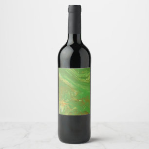 Cerveja Rótulo de Garrafa de Vinho Abstrato Verde Suave de