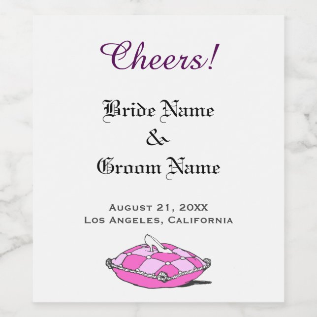 Cerveja Rótulo de Garrafa de Vinho Almofada Rosa da Cinder (Rótulo Único)