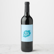 Rótulo de Garrafa de Vinho Azul Fofo
