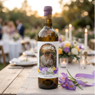 Cerveja Rótulo de Garrafa de Vinho com Foto Floral de Croc