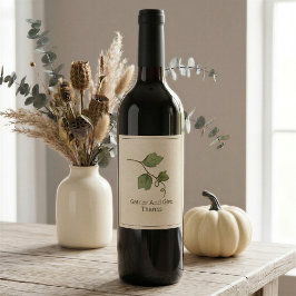 Cerveja Rótulo de Garrafa de Vinho de Ação de Graças com V