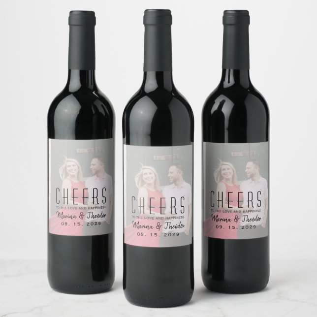 Cerveja Rótulo de Garrafa de Vinho de Casamento com Foto (Garrafas)
