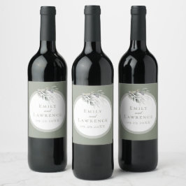Cerveja Rótulo de Garrafa de Vinho de Casamento em Verde S