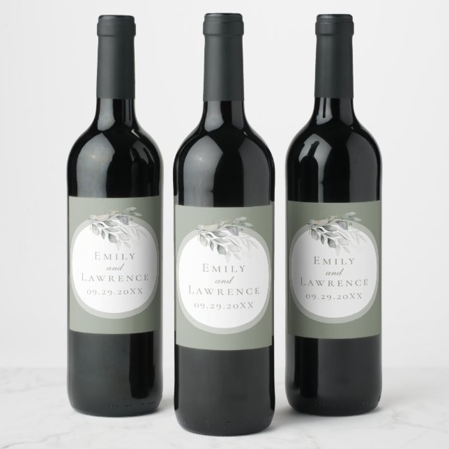 Cerveja Rótulo de Garrafa de Vinho de Casamento em Verde S (Garrafas)