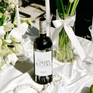 Cerveja Rótulo de Garrafa de Vinho de Casamento Preto e Br