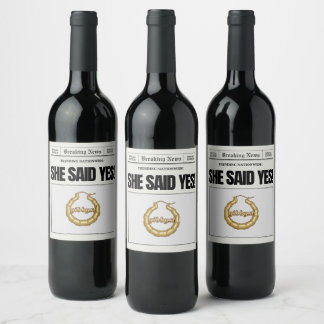 Cerveja Rótulo de Garrafa de Vinho de Jornal de Noivado co