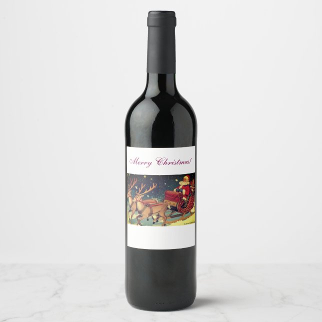 Cerveja Rótulo de Garrafa de Vinho de Natal (Frente)