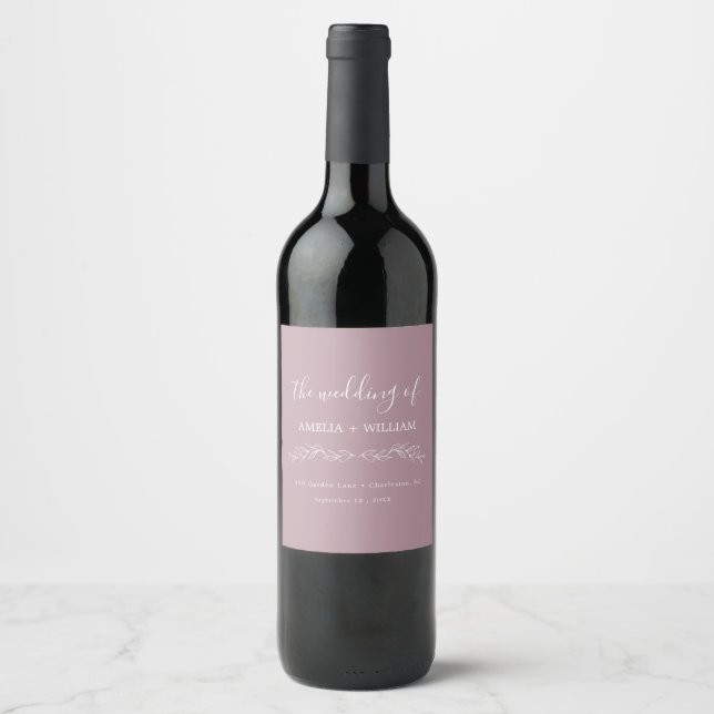 Cerveja Rótulo de Garrafa de Vinho de Noiva com Monograma  (Frente)