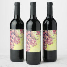 Rótulo de Garrafa de Vinho de Uvas | Estilo Viníco