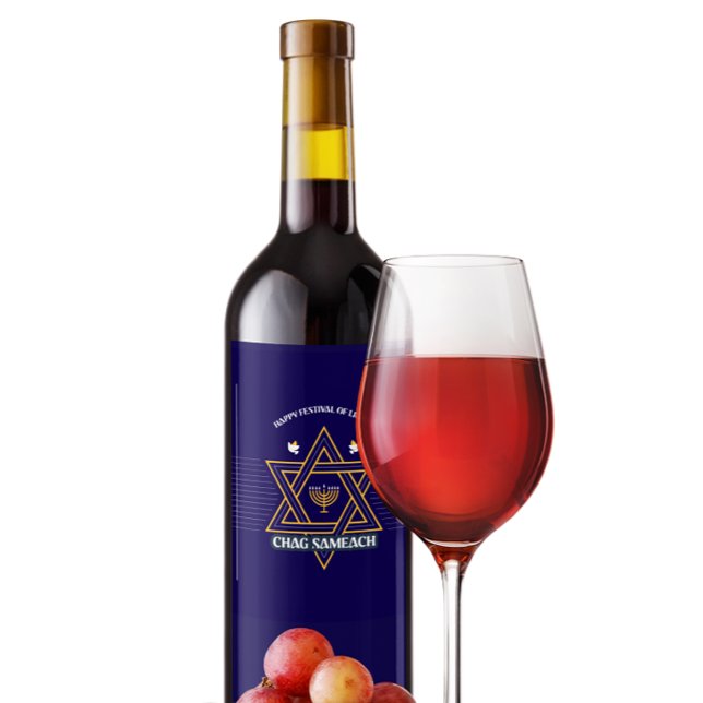 Cerveja Rótulo de Garrafa de Vinho Elegante Estrela de Dav (Criador carregado)