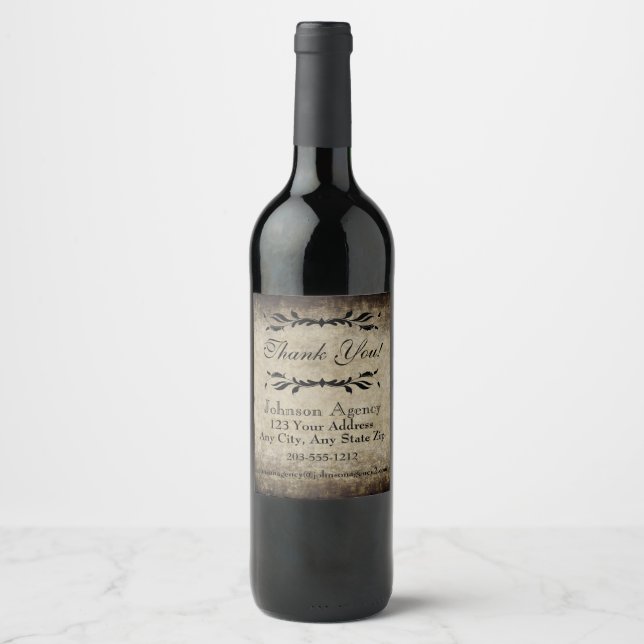 Cerveja Rótulo de Garrafa de Vinho - Estilo Desgastado (Frente)