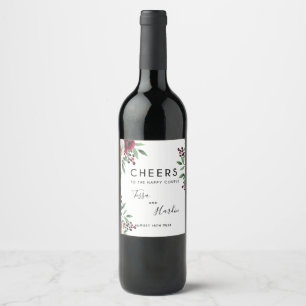 Cerveja Rótulo de Garrafa de Vinho Floral Burgundy