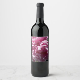 Cerveja Rótulo de Garrafa de Vinho Floral Peônia Rosa