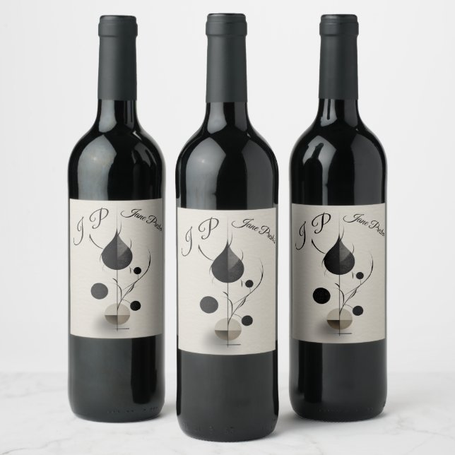 Cerveja Rótulo de Garrafa de Vinho Minimalista 🖤🥂 (Garrafas)