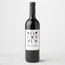 Rótulo de Garrafa de Vinho Personalizado com Amor