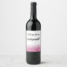 Rótulo de Garrafa de Vinho 'Você Será Minha Dama d