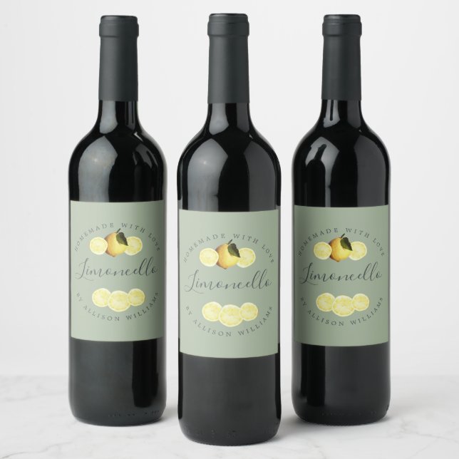 Cerveja Rótulo de Garrafa Limoncello Caseiro Personalizado (Garrafas)