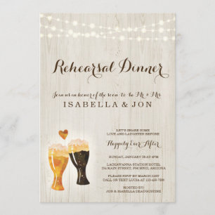 Cerveja rústica do convite   do jantar de ensaio