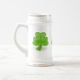 Cerveja Trevo irlandês caneca branca/Dourado de St Patrick