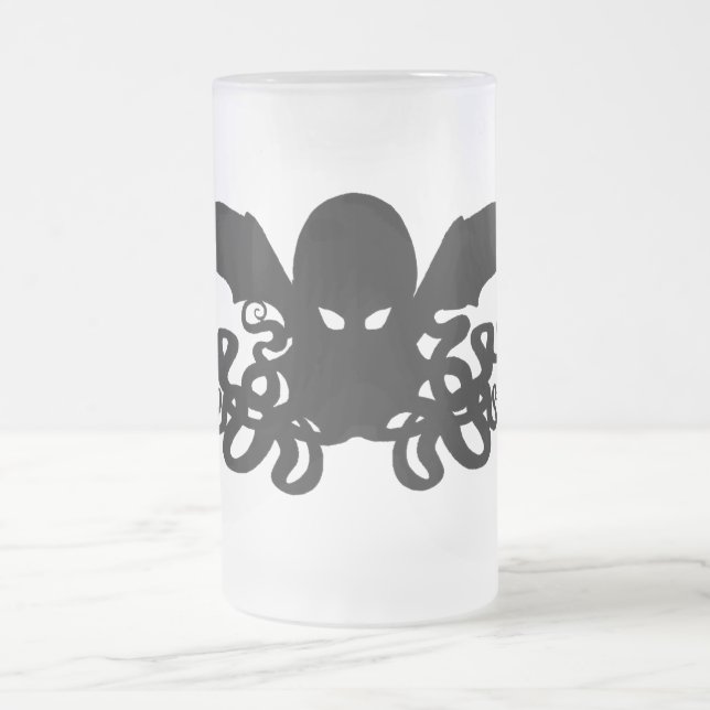 Cerveja Vidro Jateado 16oz geou a caneca de Cthulhu - um gelo - deus (Centro)
