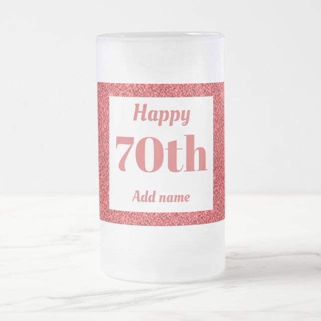 Cerveja Vidro Jateado 70 de presente de caneca de aniversário personaliz (Centro)