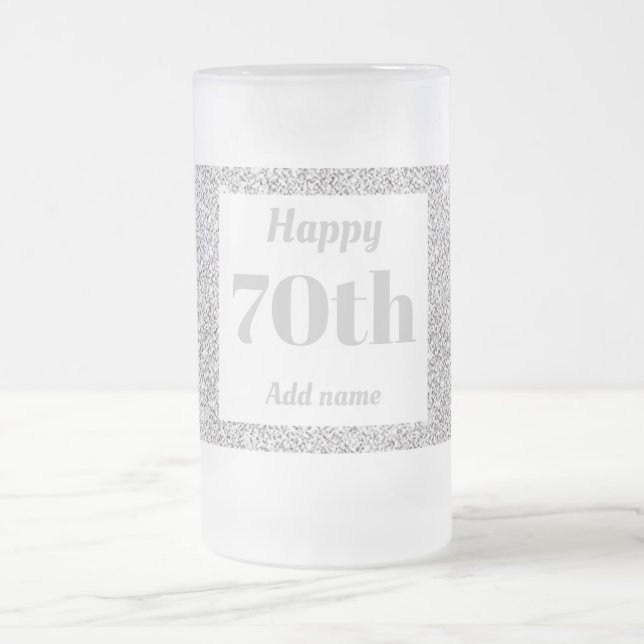 Cerveja Vidro Jateado 70 de presente de caneca de aniversário personaliz (Centro)