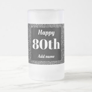 Cerveja Vidro Jateado 80 de presente de caneca de aniversário personali