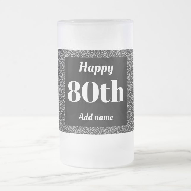 Cerveja Vidro Jateado 80 de presente de caneca de aniversário personaliz (Centro)