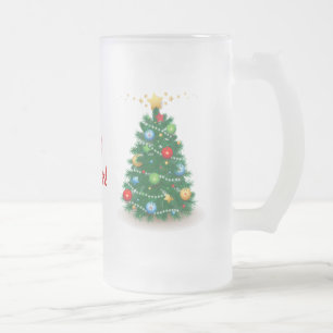Cerveja Vidro Jateado Árvore de Natal, caneca