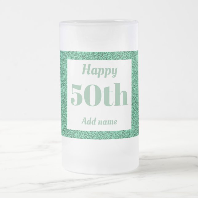 Cerveja Vidro Jateado Bonito presente de caneca de aniversário personali (Centro)