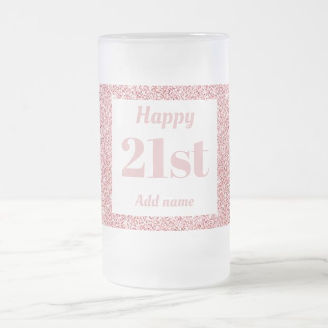 Cerveja Vidro Jateado Bonito presente personalizado de caneca de anivers (Centro)