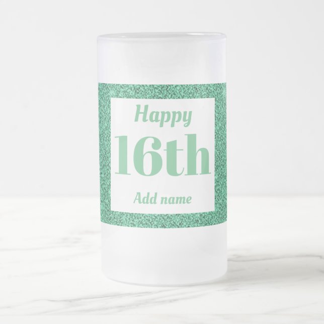 Cerveja Vidro Jateado Bonito presente personalizado de caneca de anivers (Centro)