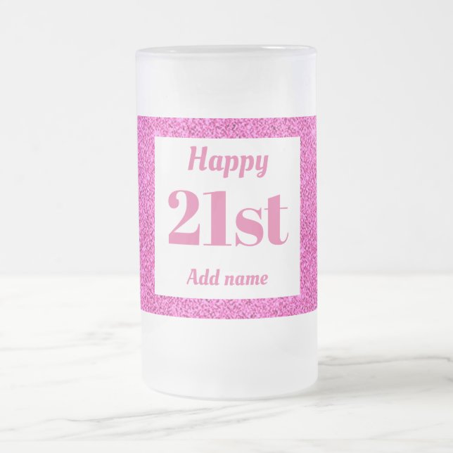 Cerveja Vidro Jateado Bonito presente personalizado de caneca de anivers (Centro)