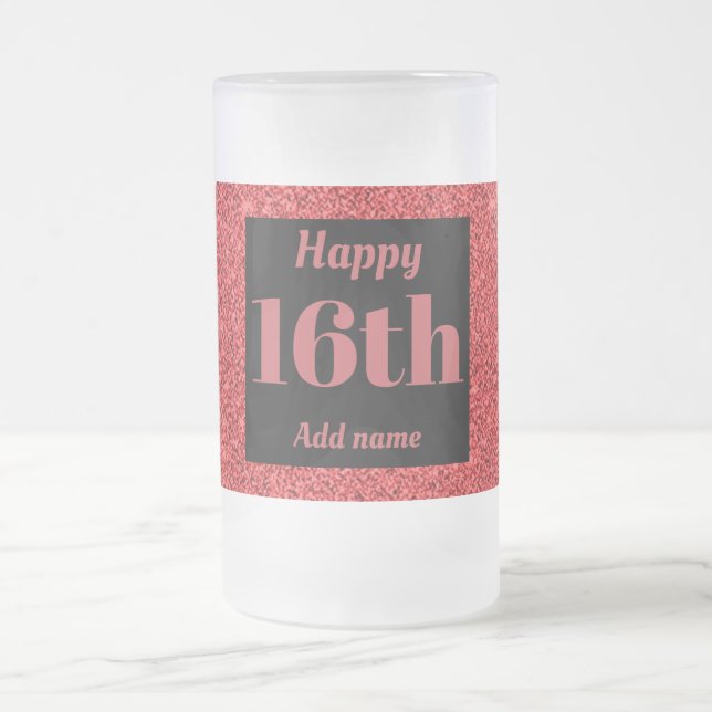 Cerveja Vidro Jateado Bonito presente personalizado de caneca de anivers (Centro)