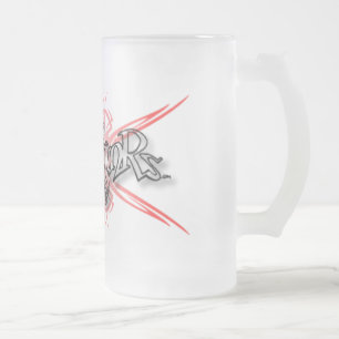 Cerveja Vidro Jateado - caneca 001 do fosco de x - crânios tribais