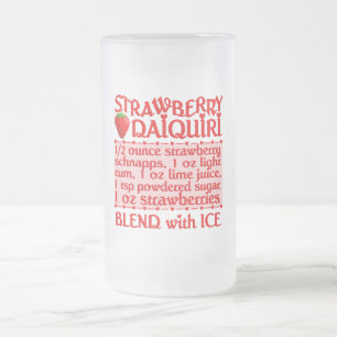 Cerveja Vidro Jateado Caneca Daiquiri de morango - escolha estilo e cor