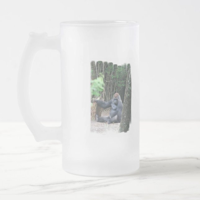 Cerveja Vidro Jateado Caneca de assento do fosco do gorila do Silverback (Esquerda)