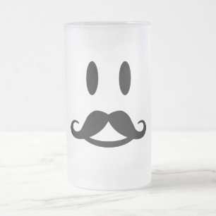 Cerveja Vidro Jateado Caneca de bigode feliz - escolha o estilo