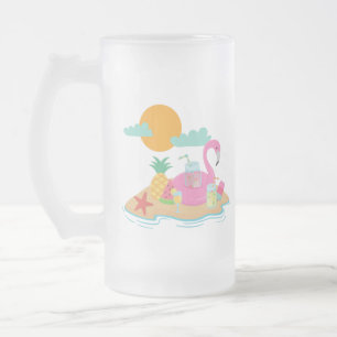 Cerveja Vidro Jateado Caneca de Fosco rosa-Flamingo
