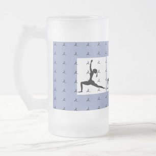 Cerveja Vidro Jateado Caneca de Ioga com Brilho Azul ou 'Escolha uma Cor