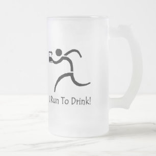Cerveja Vidro Jateado Caneca do fosco à bebida de IRunToDrink "eu