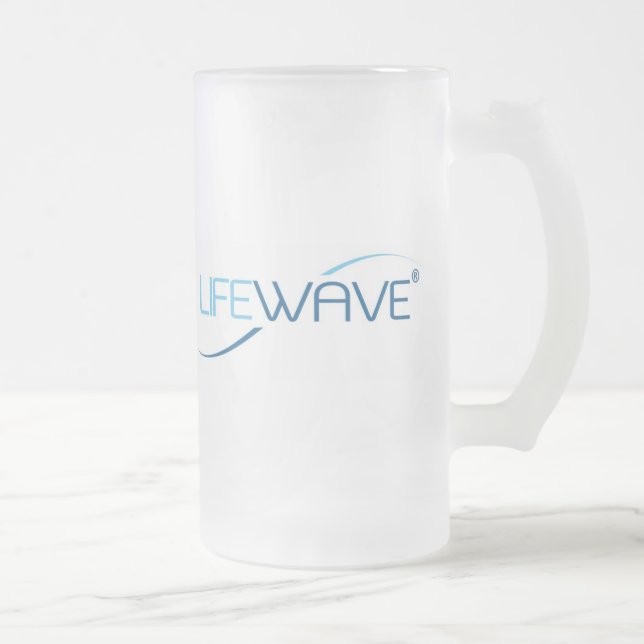 Cerveja Vidro Jateado Caneca do logotipo de LifeWave (Direita)