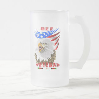 Cerveja Vidro Jateado Caneca do veterano de OEF Afeganistão