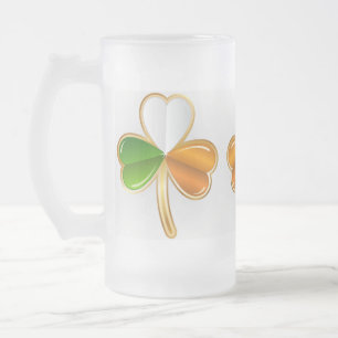 Cerveja Vidro Jateado Caneca Irlandesa com Geada de Trevo